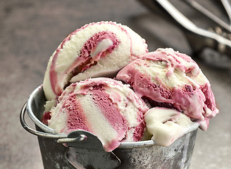 Image showing vanilla and raspberry ice cream