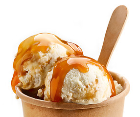 Image showing closeup of caramel ice cream