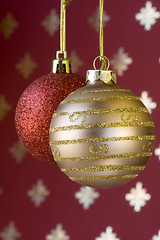 Image showing Christmas ball background (selective and soft focus)