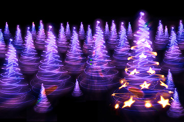 Image showing color christmas forest 