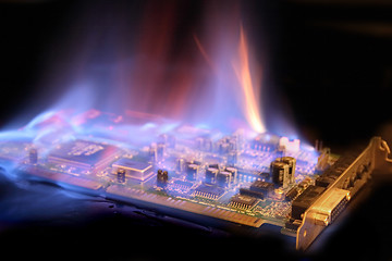 Image showing soundcard  in the fire