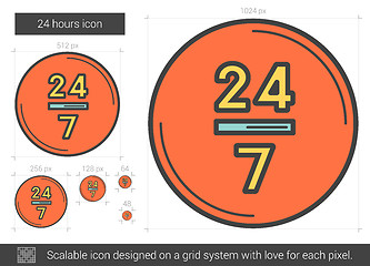 Image showing Twenty four hours line icon.
