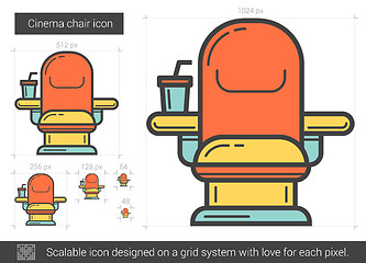 Image showing Cinema chair line icon.