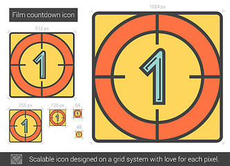 Image showing Film countdown line icon.