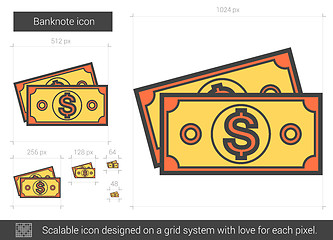 Image showing Banknote line icon.