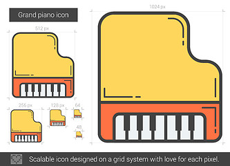 Image showing Grand piano line icon.