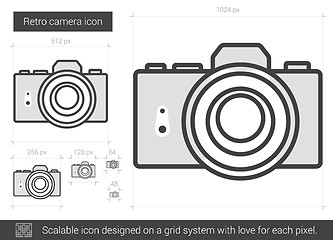 Image showing Retro camera line icon.