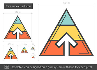 Image showing Pyramid chart line icon.