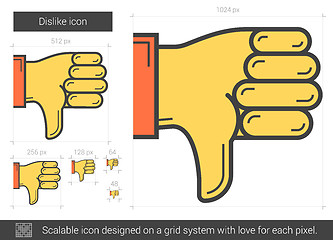 Image showing Dislike line icon.