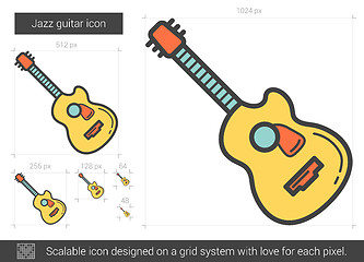 Image showing Jazz guitar line icon.