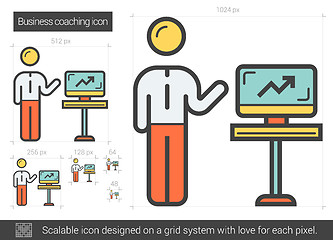 Image showing Business coaching line icon.