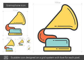 Image showing Gramophone line icon.