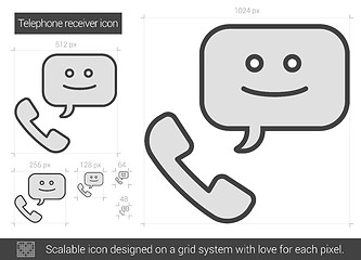 Image showing Telephone receiver line icon.