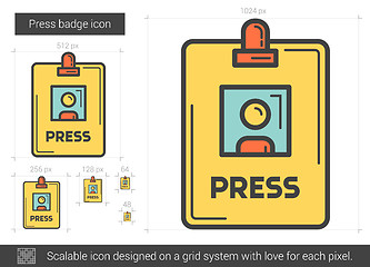 Image showing Press badge line icon.