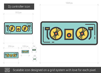 Image showing Dj controller line icon.