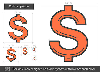 Image showing Dollar sign line icon.