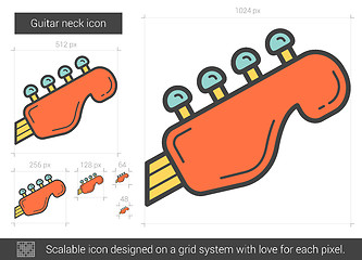 Image showing Guitar neck line icon.