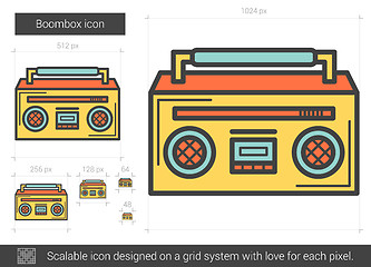 Image showing Boombox line icon.