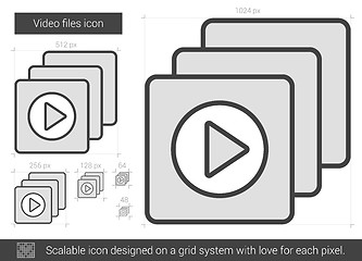 Image showing Video files line icon.