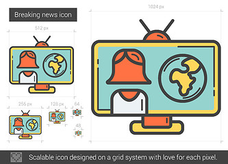 Image showing Breaking news line icon.
