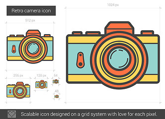 Image showing Retro camera line icon.