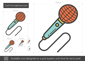 Image showing Cord microphone line icon.