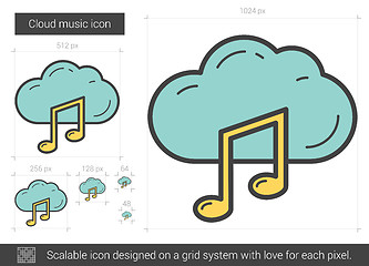 Image showing Cloud music line icon.