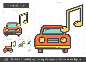 Image showing Car music line icon.