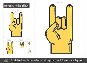 Image showing Rock and roll hand line icon.