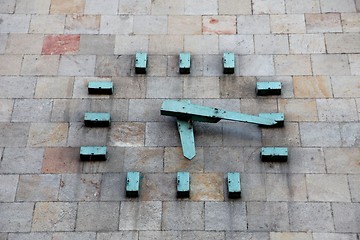 Image showing The clock of the Skopje train station is frozen from 05:17, on 26 July 1963, when the city was half destroyed by an earthquake.