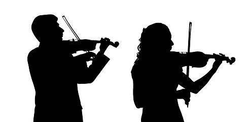 Image showing Male and female violinist