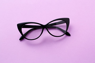 Image showing Black glasses with clear lenses