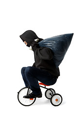 Image showing Theft goes on children\'s bicycle