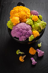 Image showing Assortment of organic cauliflower 