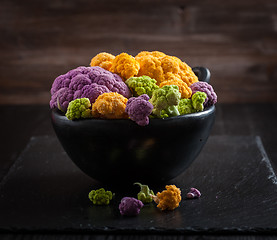 Image showing Assortment of organic cauliflower 