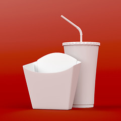 Image showing French fries box and soda