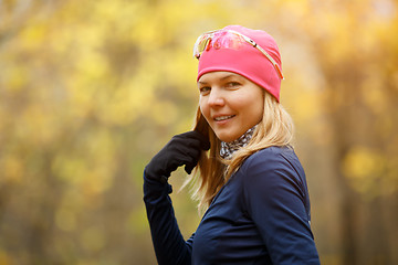 Image showing Portrait of girl in forest