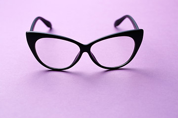 Image showing Black-rimmed glasses with clear lenses