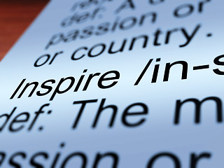 Image showing Inspire Definition Closeup Showing Encouragement