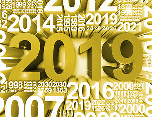 Image showing Twenty Nineteen Represents Happy New Year And Annual 3d Renderin