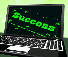 Image showing Success On Laptop Showing Solutions