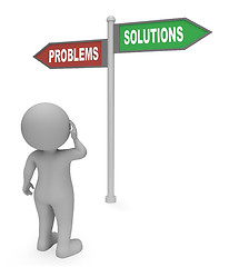 Image showing Problems Solutions Sign Means Difficult Situation And Complicati