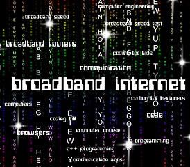 Image showing Broadband Internet Represents World Wide Web And Computing