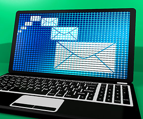 Image showing Email Icon On Laptop Shows Emailing Or Contacting