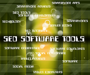 Image showing Seo Software Tools Indicates Optimizing Websites And Optimizatio