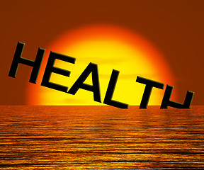 Image showing Health Word Sinking Showing Unhealthy Or Sick Condition