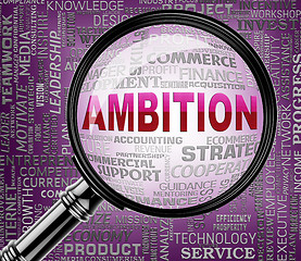 Image showing Ambition Magnifier Shows Research Magnify And Objectives