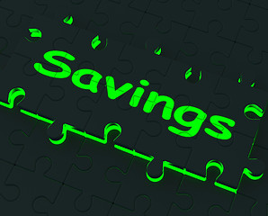 Image showing Savings Puzzle Showing Monetary Savings