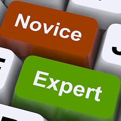 Image showing Novice Expert Keys Show Amateur Or Professional