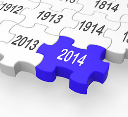 Image showing 2014 Puzzle Piece Showing Calendar